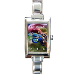 Mandarinfish 1 Rectangle Italian Charm Watch by trendistuff