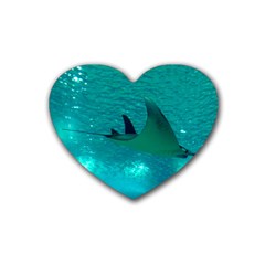 Manta Ray 1 Heart Coaster (4 Pack)  by trendistuff