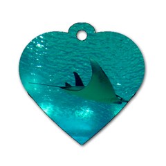 Manta Ray 1 Dog Tag Heart (two Sides) by trendistuff