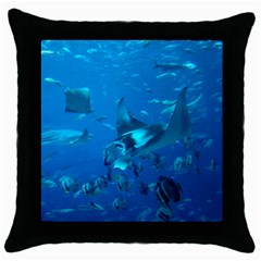 Manta Ray 2 Throw Pillow Case (black) by trendistuff