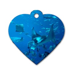 Manta Ray 2 Dog Tag Heart (one Side) by trendistuff