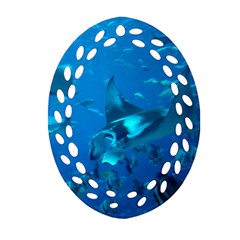 Manta Ray 2 Oval Filigree Ornament (two Sides) by trendistuff