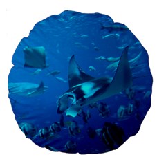 Manta Ray 2 Large 18  Premium Round Cushions by trendistuff