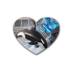 Orca 1 Rubber Coaster (heart)  by trendistuff