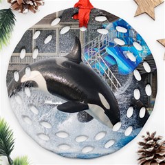 Orca 1 Round Filigree Ornament (two Sides) by trendistuff