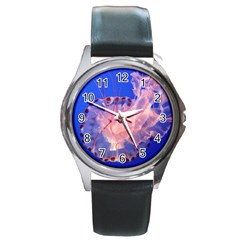 Purple Jellyfish Round Metal Watch by trendistuff