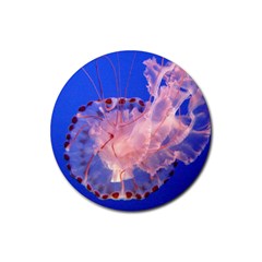 Purple Jellyfish Rubber Round Coaster (4 Pack)  by trendistuff