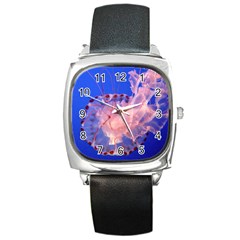 Purple Jellyfish Square Metal Watch by trendistuff