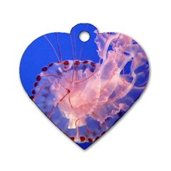 Purple Jellyfish Dog Tag Heart (two Sides) by trendistuff