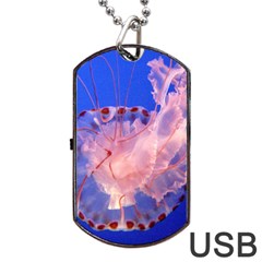 Purple Jellyfish Dog Tag Usb Flash (one Side) by trendistuff