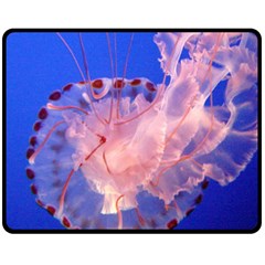 Purple Jellyfish Double Sided Fleece Blanket (medium)  by trendistuff