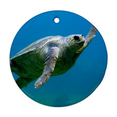 Sea Turtle 2 Round Ornament (two Sides) by trendistuff