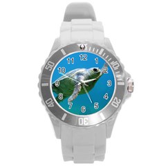 Sea Turtle 2 Round Plastic Sport Watch (l) by trendistuff