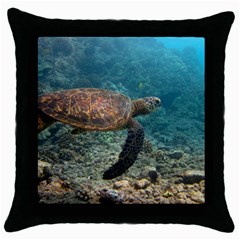 Sea Turtle 3 Throw Pillow Case (black) by trendistuff