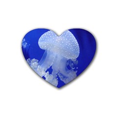 Spotted Jellyfish Rubber Coaster (heart)  by trendistuff