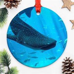 Whale Shark 2 Round Ornament (two Sides) by trendistuff