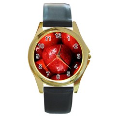 Apples 1 Round Gold Metal Watch by trendistuff