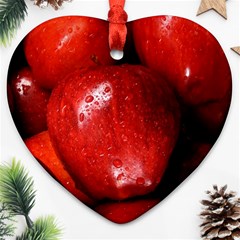 Apples 1 Heart Ornament (two Sides) by trendistuff