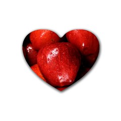 Apples 1 Rubber Coaster (heart)  by trendistuff