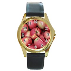 Apples 5 Round Gold Metal Watch by trendistuff