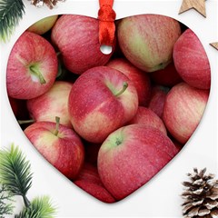 Apples 5 Heart Ornament (two Sides) by trendistuff