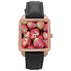 Apples 5 Rose Gold Leather Watch  by trendistuff