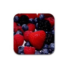 Berries 1 Rubber Square Coaster (4 Pack)  by trendistuff