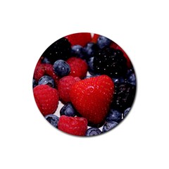 Berries 1 Rubber Coaster (round)  by trendistuff