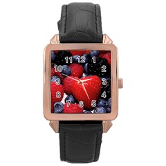 Berries 1 Rose Gold Leather Watch  by trendistuff