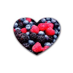 Berries 2 Rubber Coaster (heart)  by trendistuff