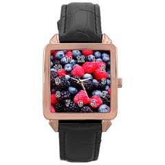 Berries 2 Rose Gold Leather Watch  by trendistuff