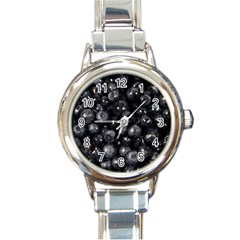 Blueberries 1 Round Italian Charm Watch by trendistuff