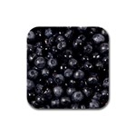 BLUEBERRIES 1 Rubber Square Coaster (4 pack) 