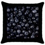 BLUEBERRIES 1 Throw Pillow Case (Black)