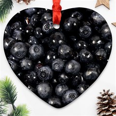 BLUEBERRIES 1 Heart Ornament (Two Sides)