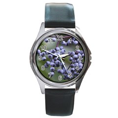 Blueberries 2 Round Metal Watch by trendistuff