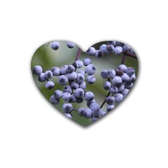 Blueberries 2 Rubber Coaster (heart)  by trendistuff