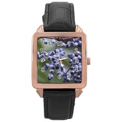 Blueberries 2 Rose Gold Leather Watch  by trendistuff