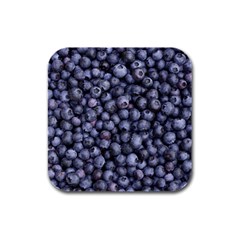 Blueberries 3 Rubber Square Coaster (4 Pack) 