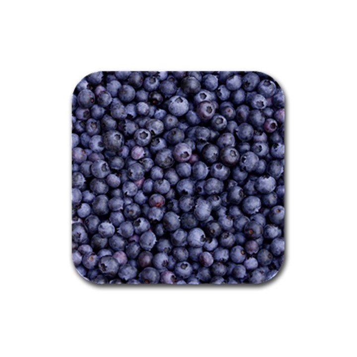 BLUEBERRIES 3 Rubber Square Coaster (4 pack) 