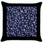 BLUEBERRIES 3 Throw Pillow Case (Black)