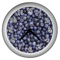 Blueberries 3 Wall Clocks (silver)  by trendistuff