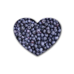 Blueberries 3 Rubber Coaster (heart)  by trendistuff