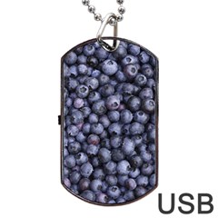 Blueberries 3 Dog Tag Usb Flash (one Side) by trendistuff