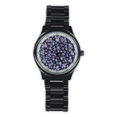 Blueberries 3 Stainless Steel Round Watch