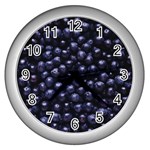 BLUEBERRIES 4 Wall Clocks (Silver) 