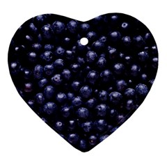 Blueberries 4 Heart Ornament (two Sides) by trendistuff