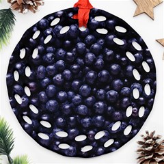 Blueberries 4 Ornament (round Filigree) by trendistuff