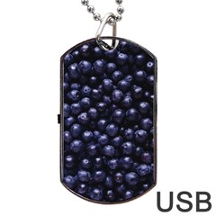 Blueberries 4 Dog Tag Usb Flash (two Sides) by trendistuff