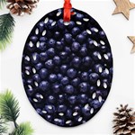 BLUEBERRIES 4 Oval Filigree Ornament (Two Sides)